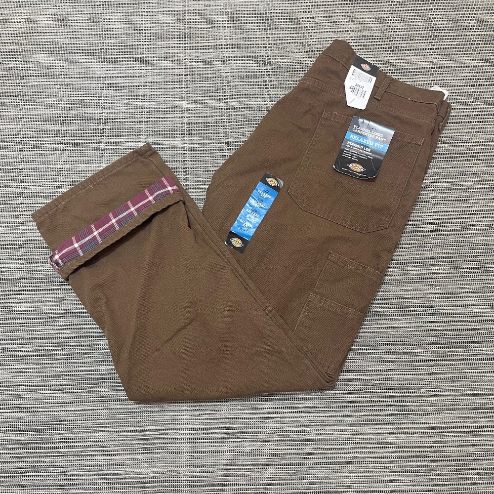 Brand New Brown Relaxed Dickies Lined Carpenter Pants